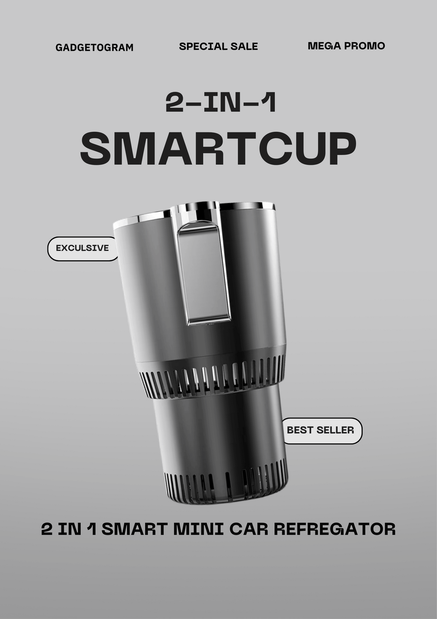 FluxCup™ 2-In-1 Portable Smart Heating and Cooling Cup | Mini Car Refrigerator
